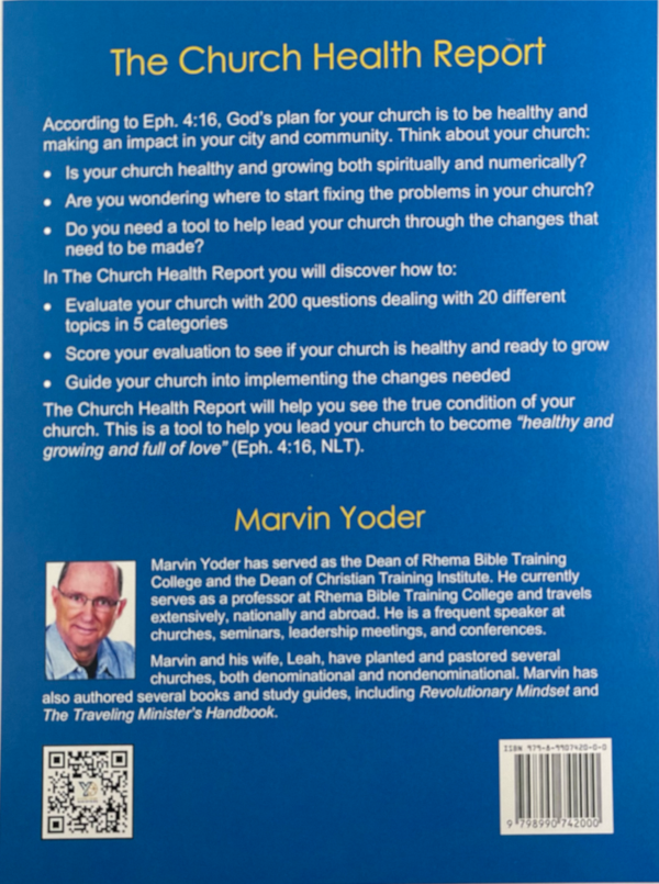 The Church Health Report - Marvin Yoder Book-back